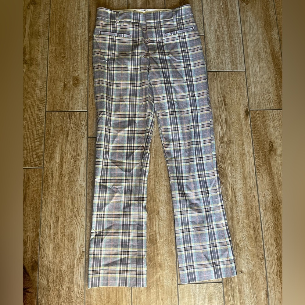 Anthropologie Maeve Multicolor Plaid pants size 4 Tall.